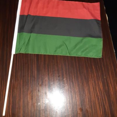 12x14 Red Black and Green Pan-African Flag with Stick